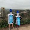 Nikki Hawkes dressed as a bottle as a plastic pollution awareness campaign