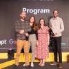 (L-R) Chris Noble, Isobel Shaw, Emily Brotherton and Dan Pritchard receive the award at the UK Independent Agency Awards in London.
