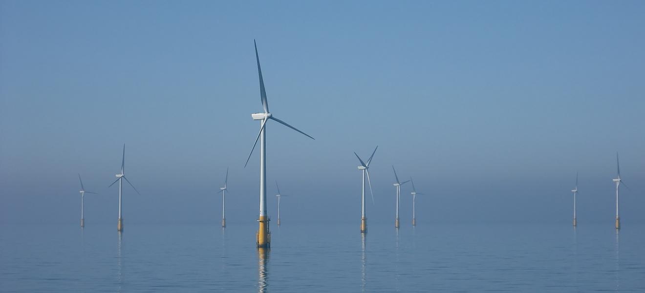 An offshore wind farm in the Irish Sea