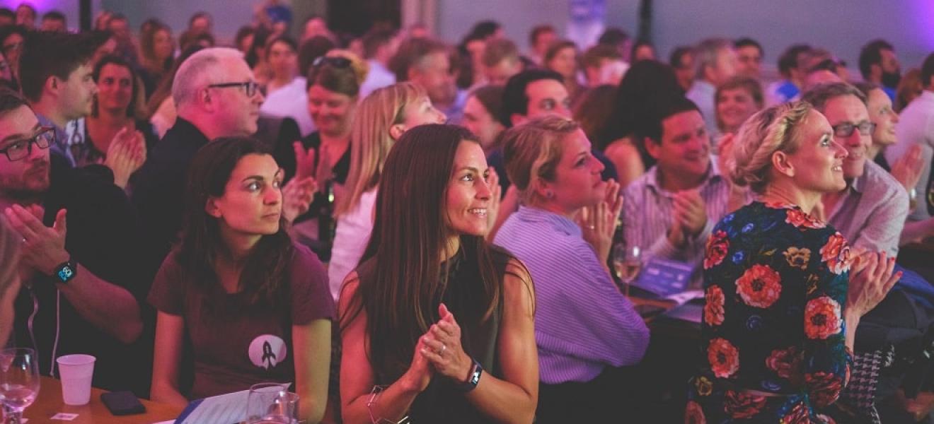 Bristol Tech Festival 2020 The crowd at a recent Bristol Technology Festival event, clapping and looking at the stage