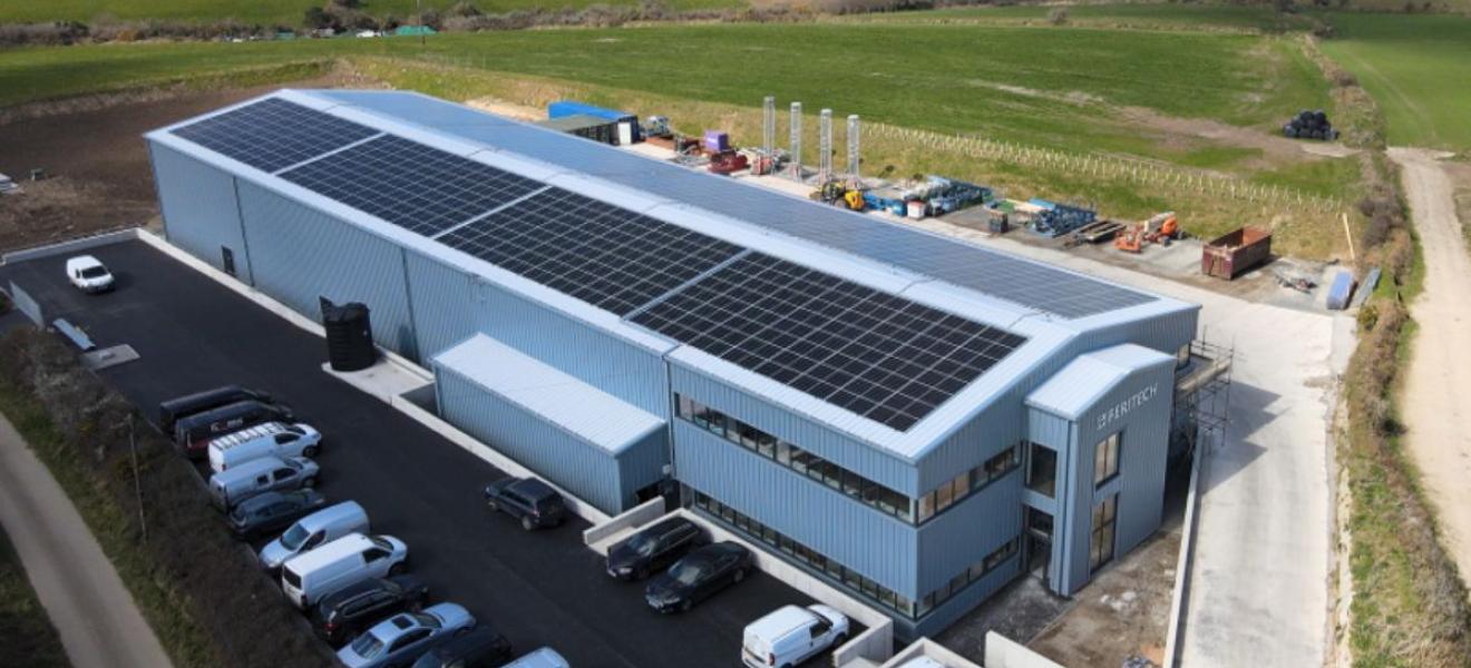 Feritech Innovation Centre, showing the state of the art solar roof. Feritech Innovation Centre, showing the state of the art solar roof.
