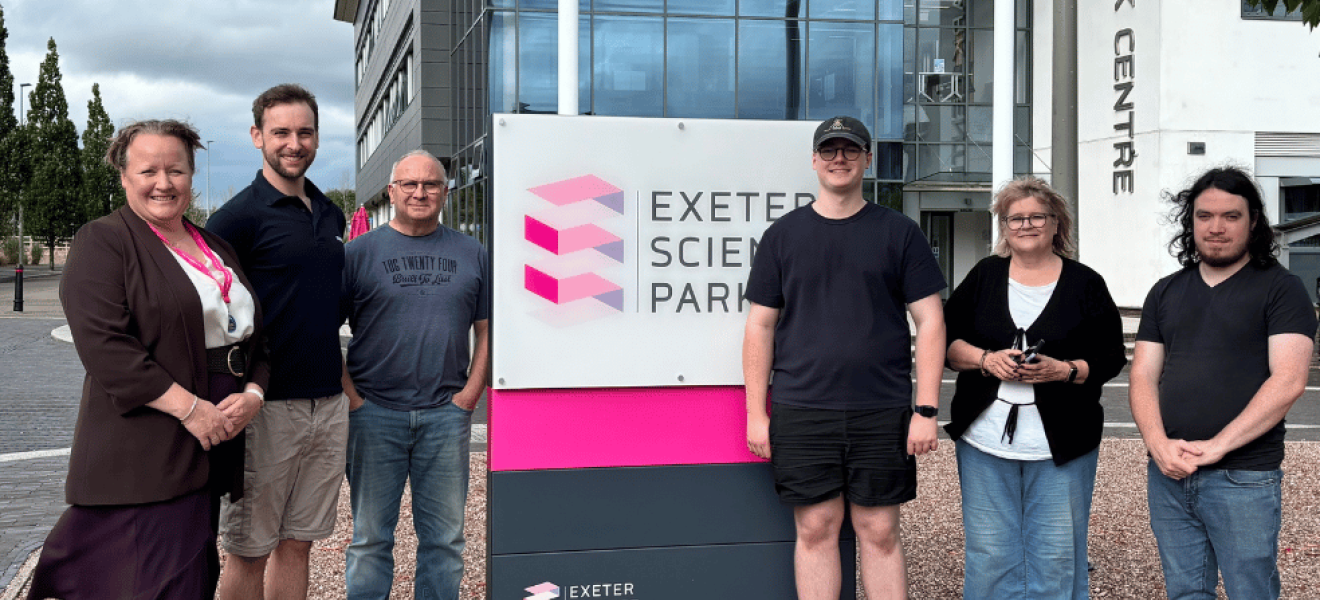 Lindsay Lucas, of Exeter Science Park with the team from Merac