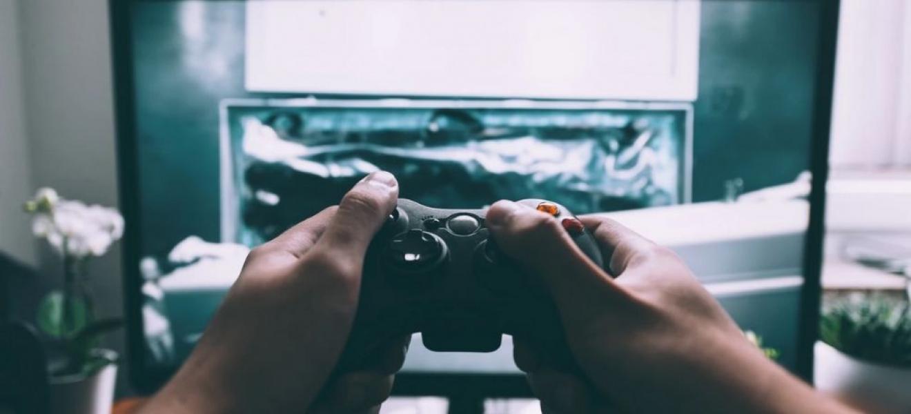 A person playing video games A person playing video games