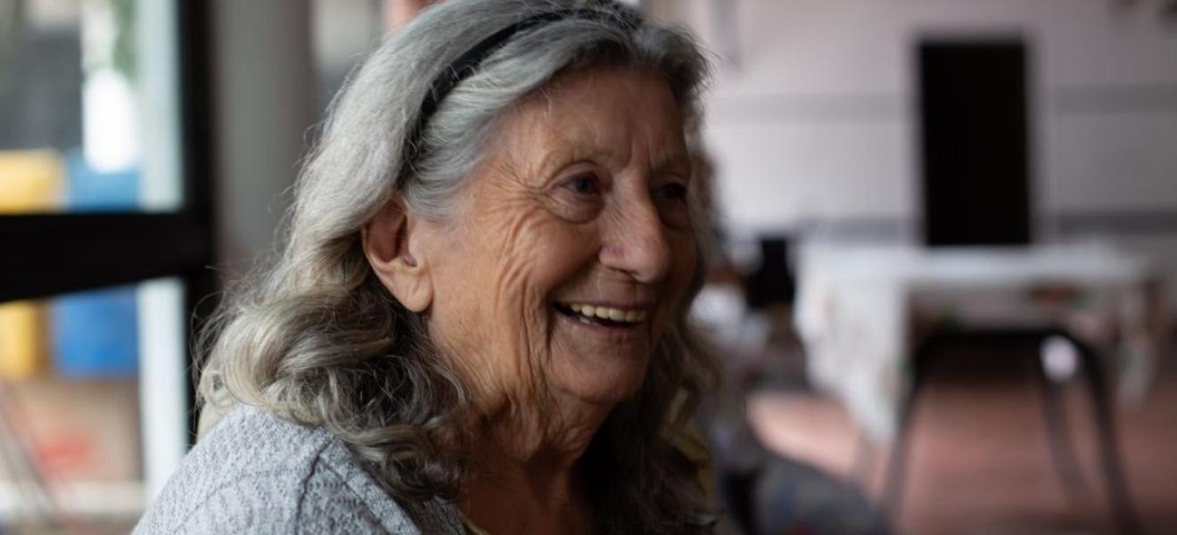 An elderly lady smiling An elderly lady smiling