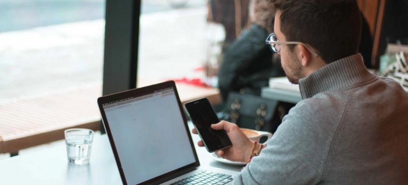 Man using laptop