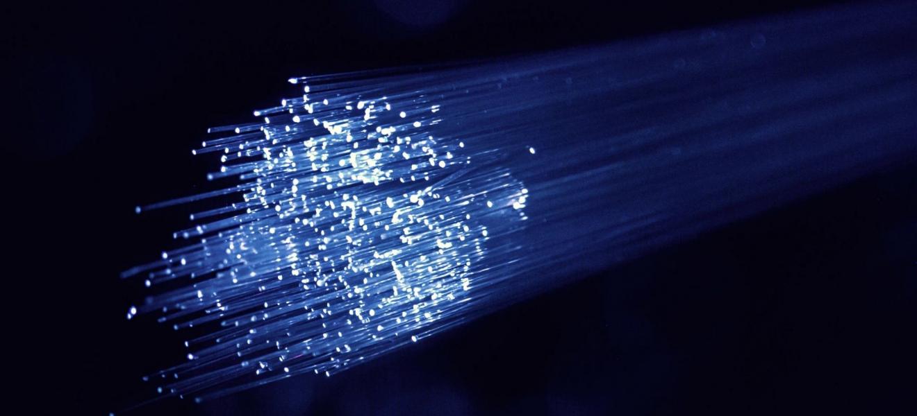 A close up of full fibre broadband cables