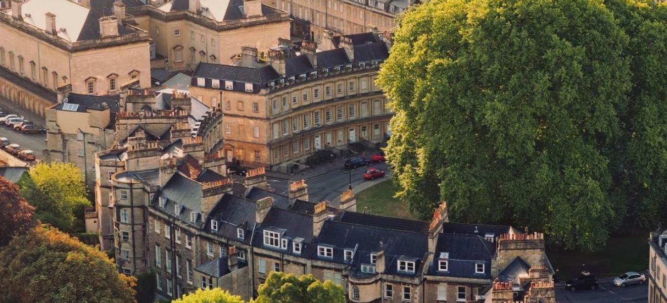 Bath crescent seen from above Bath crescent seen from above