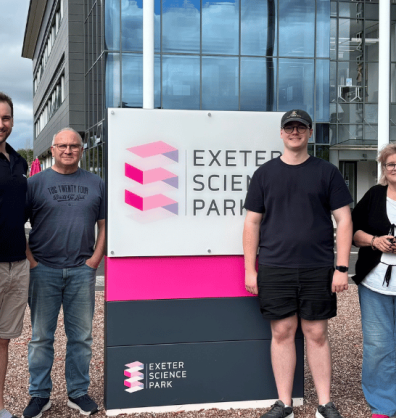 Lindsay Lucas, of Exeter Science Park with the team from Merac