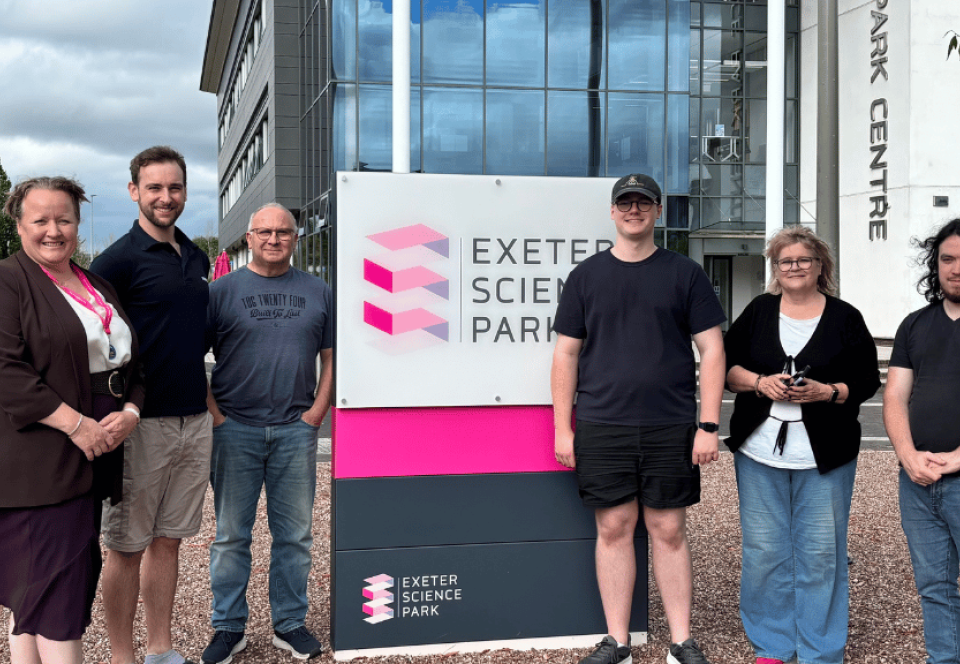 Lindsay Lucas, of Exeter Science Park with the team from Merac