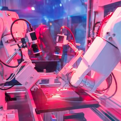 Tech research taking place in a lab