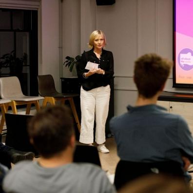Claire Ladkin, Founder and CEO at All About The Cooks, pitching