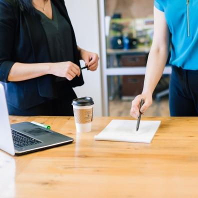 Two people in an office