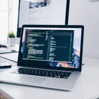 Laptop on table