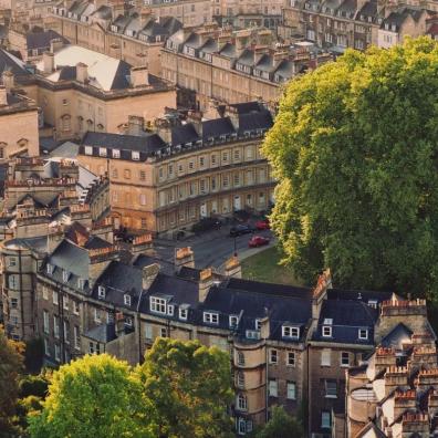 Bath crescent seen from above