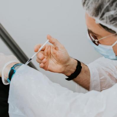 A vaccine being delivered