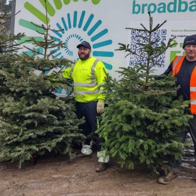 The Jurassic Fibre team with Christmas trees