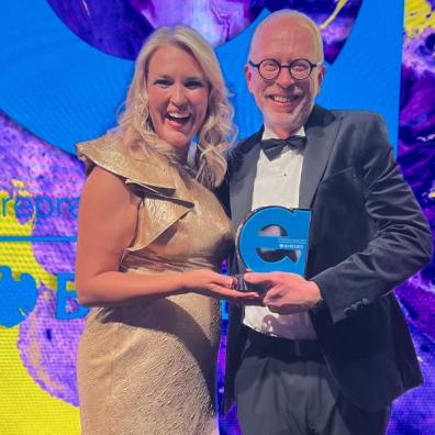 Neil Morris receiving the award